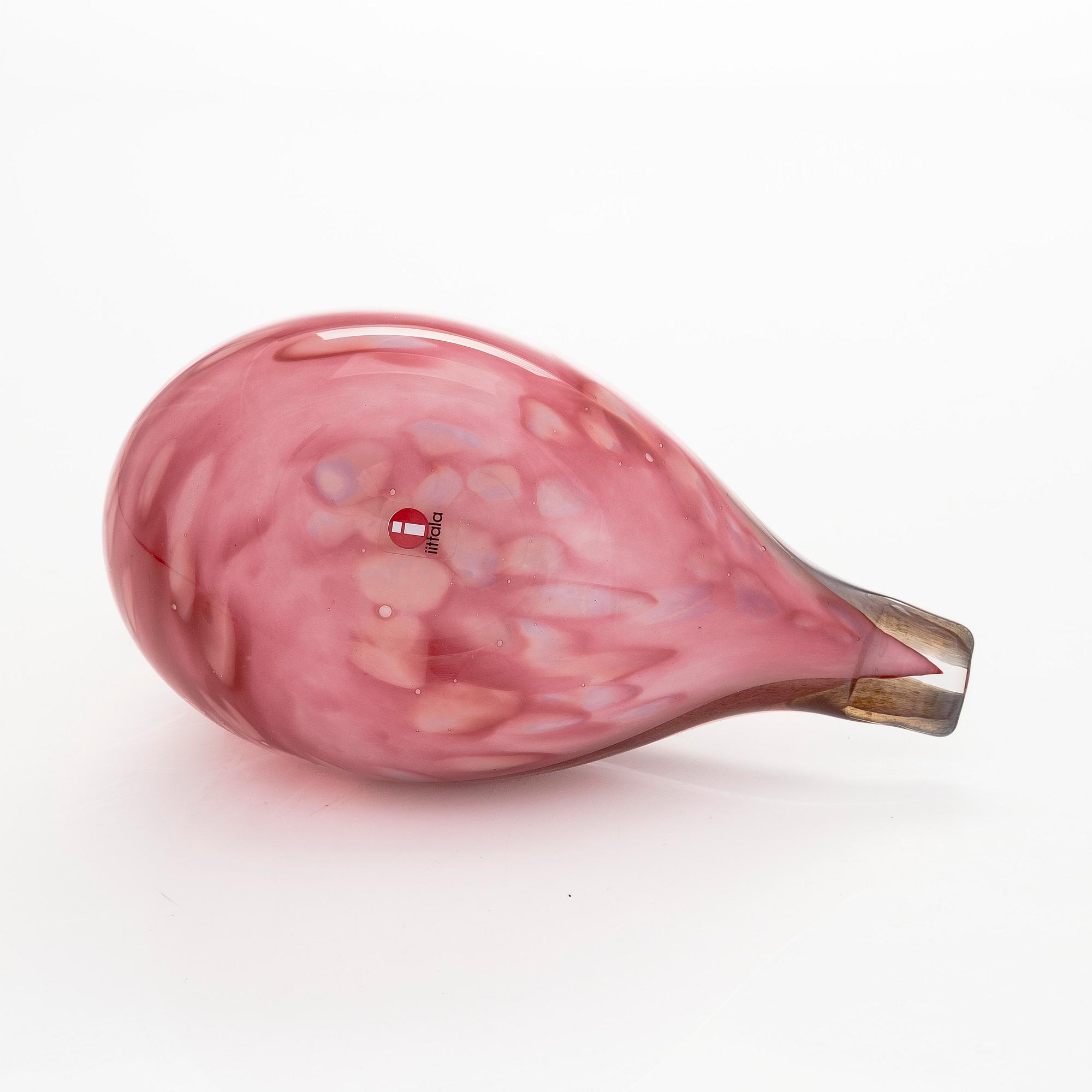 Oiva Toikka, a 'Male Pine Grosbeak" glass bird, signed O. Toikka Nuutajärvi.