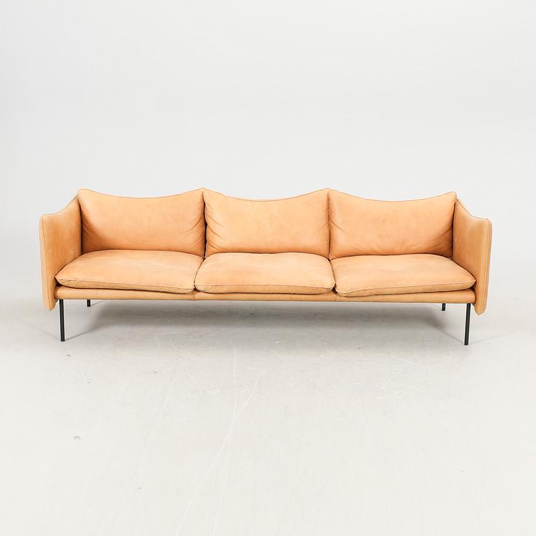 Andreas Engesvik, a Tiki leather sofa and stool for Fogia 21st century.