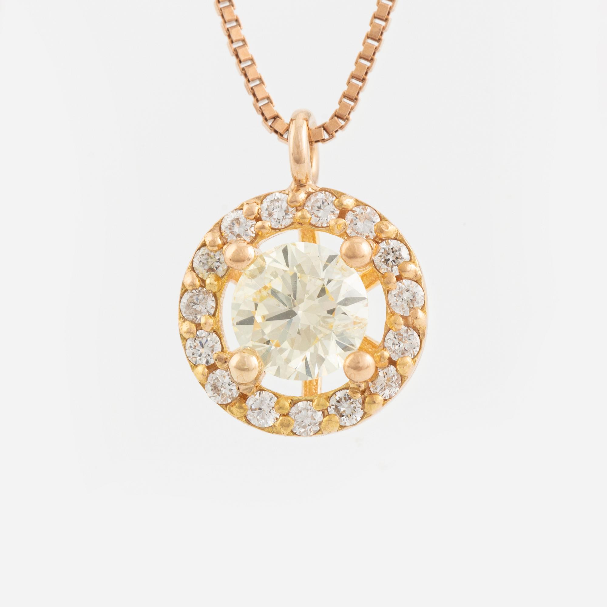 Brilliant cut diamond necklace.
