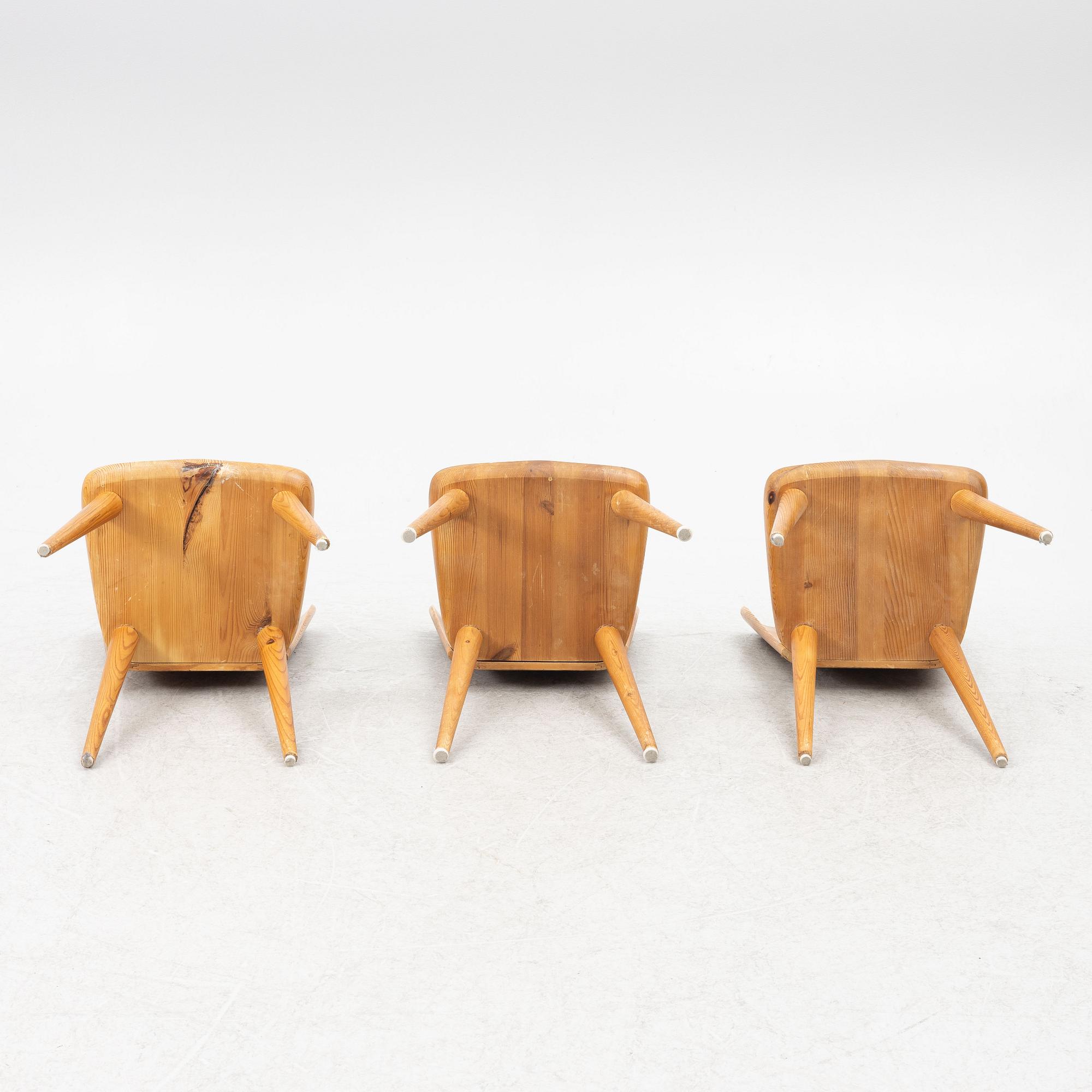 Göran Malmvall, chairs, 3 pcs, Svensk Fur.