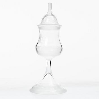 Simon Gate, goblet with lid, "Aurora", Orrefors, 250th anniversary, 1976.