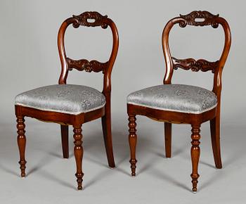 SOFFA OCH STOLAR, 2 st, nyrokoko, 1800-tal.