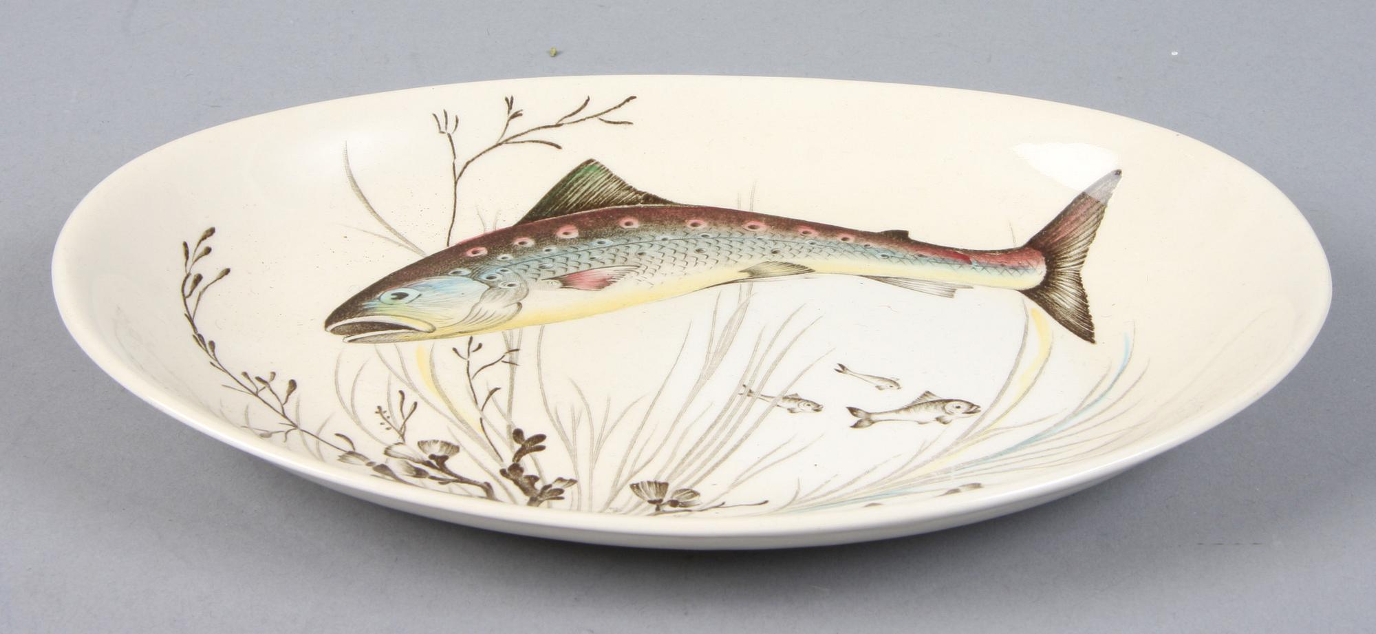 FISKSERVIS, 14 delar, flintgods, Johnsons Bros. England.