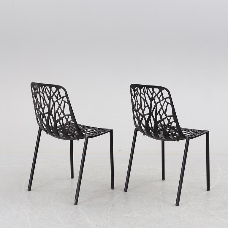 A pair of Selva aluminium garden chairs.