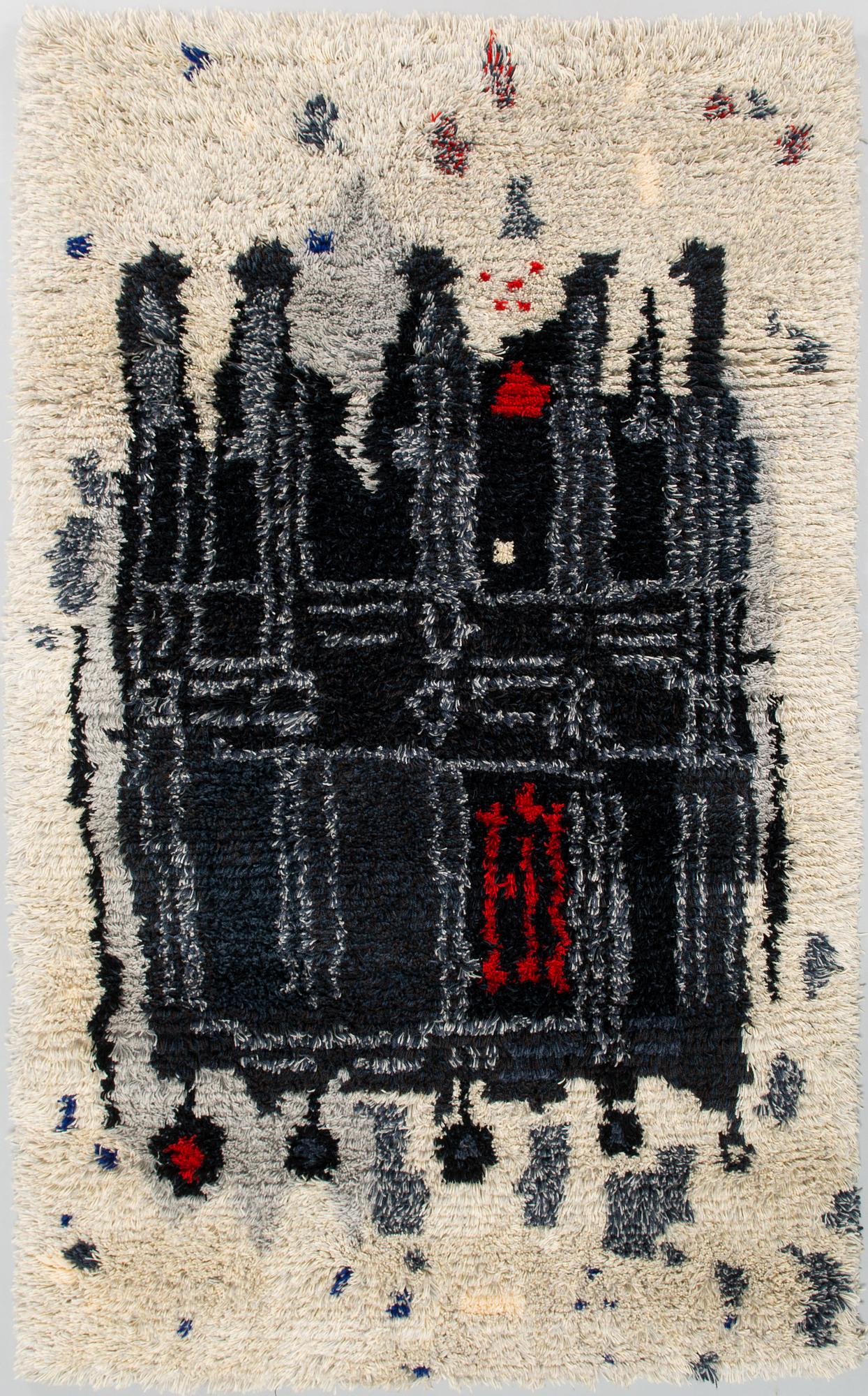 Raija Gripenberg,  A Finnish rya rug for Helmi Vuorelma. Circa 175 x 105 cm.