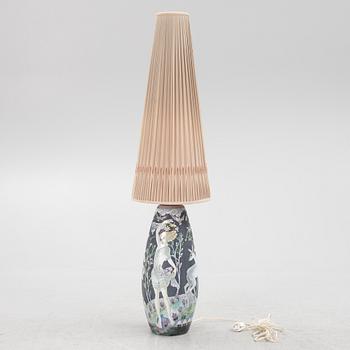 Marian Zawadzki, bordslampa/golvlampa, "Våren", Tilgmans Keramik, 1957.