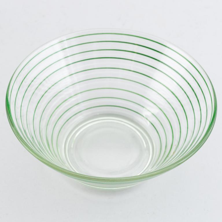 Jacob E Bang, A 14 piece glass service, Broksø, Holmegaard, Denmark, first half of the 20th Century.