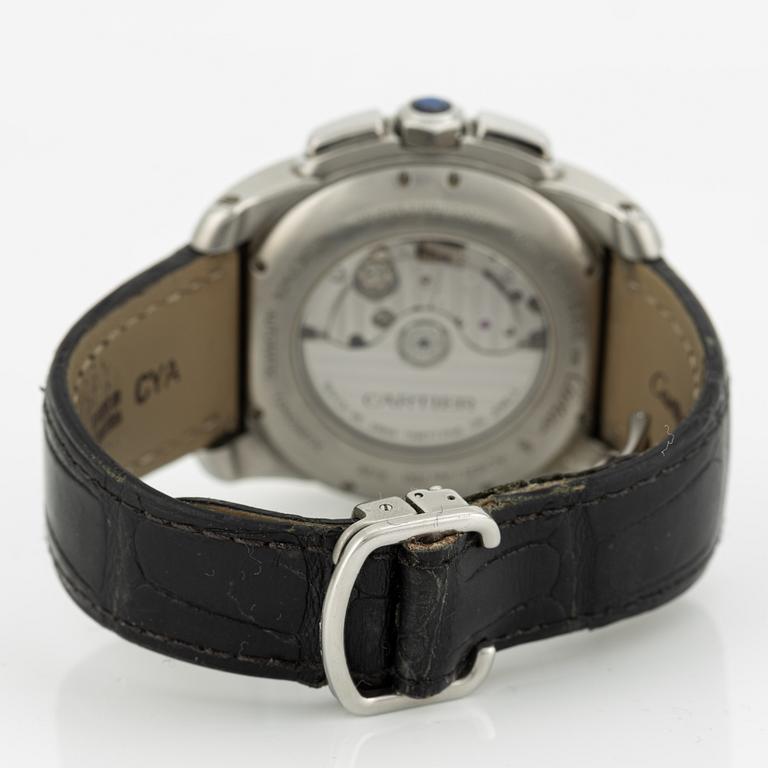 Cartier, Calibre De Cartier, wristwatch, chronograph, 42 mm.