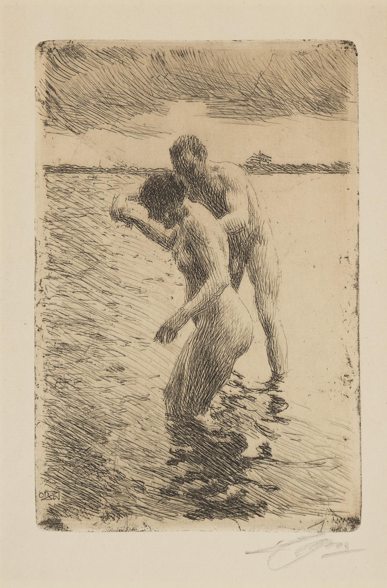 Anders Zorn, etching, 1919, signed in pencil.