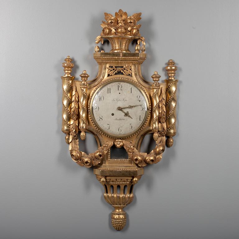 VÄGGUR, gustavianskt, Lorents Adolfson Wester (1751-1797) Stockholm, Sverige.