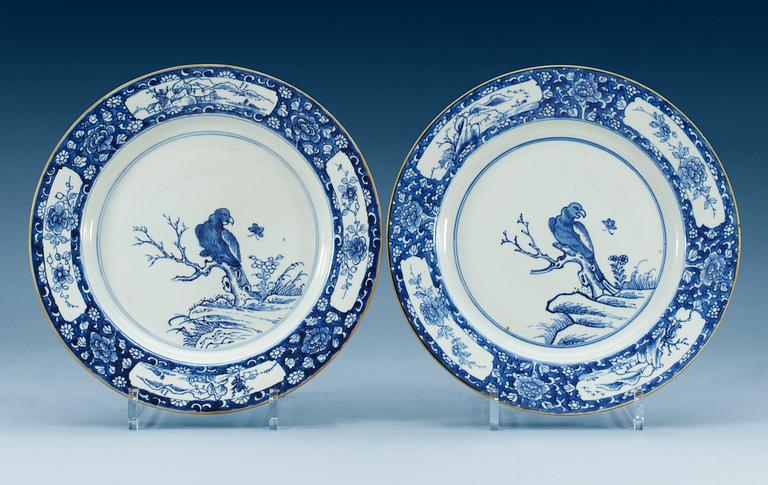 FAT, ett par, kompaniporslin. Qing dynastin, Qianlong (1736-95).