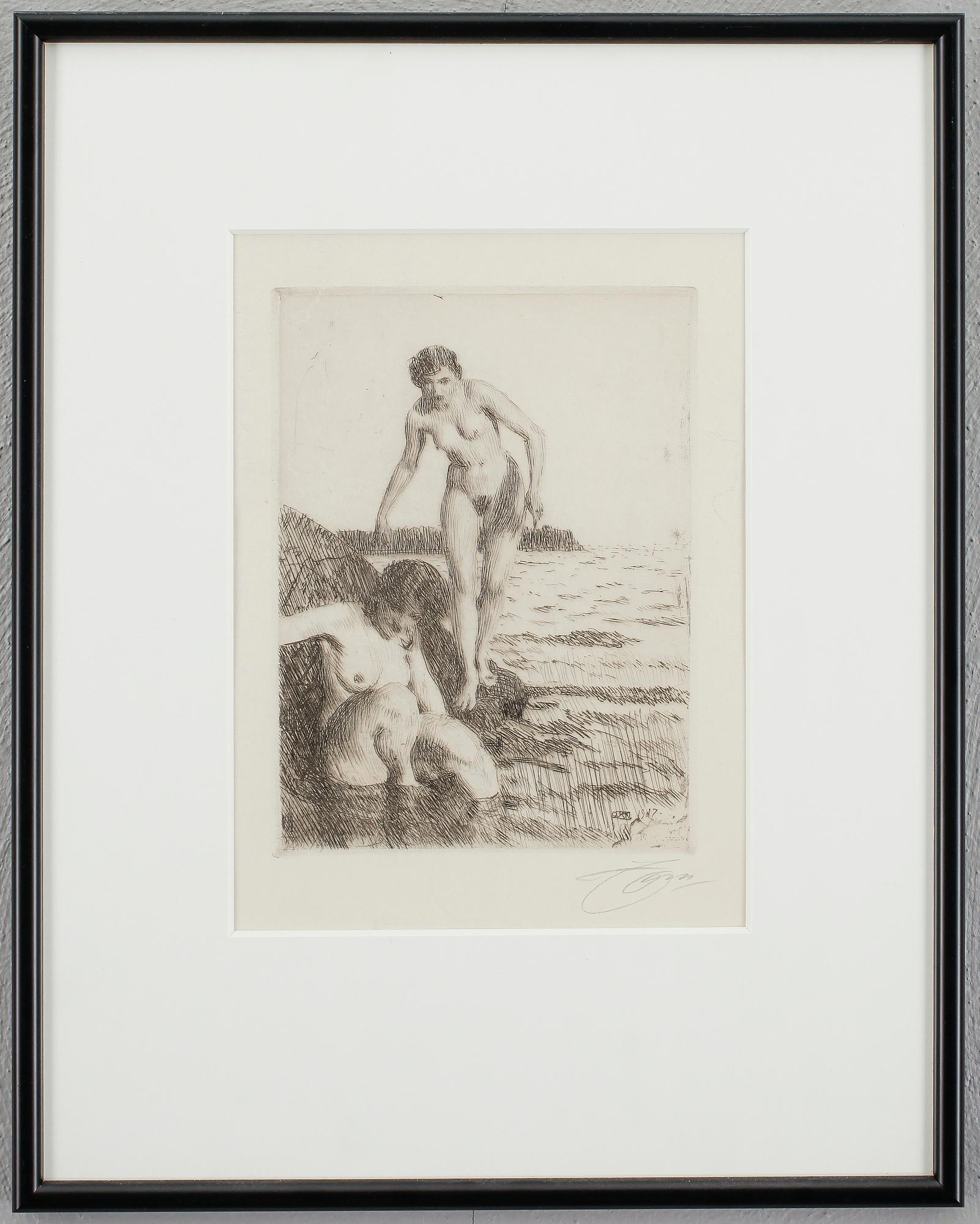 ANDERS ZORN, etsning, signerad.