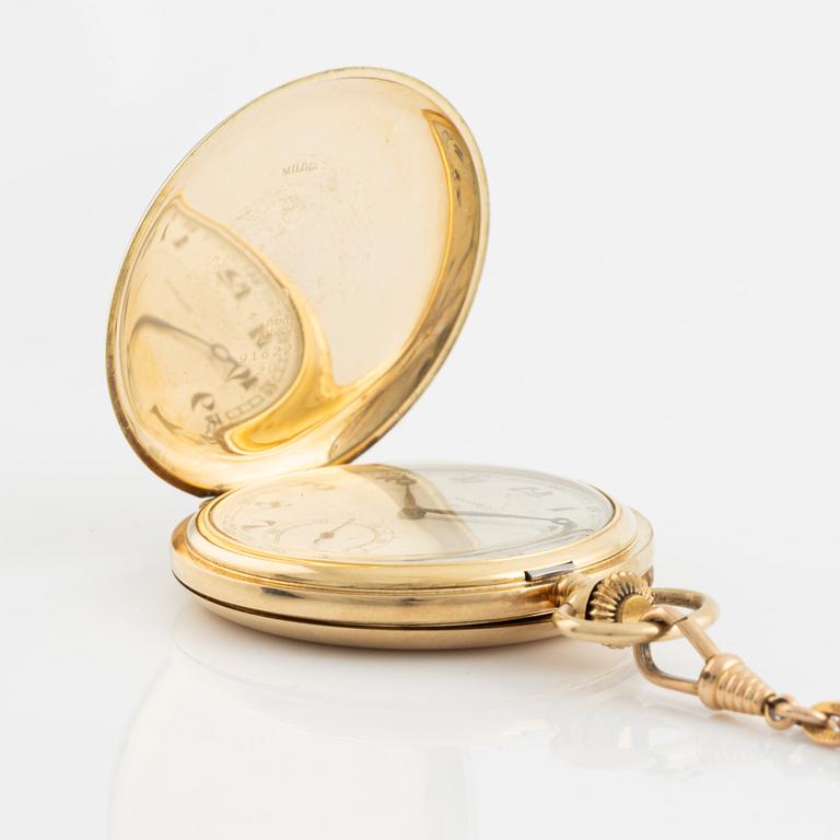 Mildia, 14K gold, pocket watch, 50,5 mm.