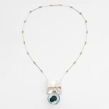 Björn Weckström, An acrylic and sterling silver necklace "Space Silver" Lapponia, Finland 1973.
