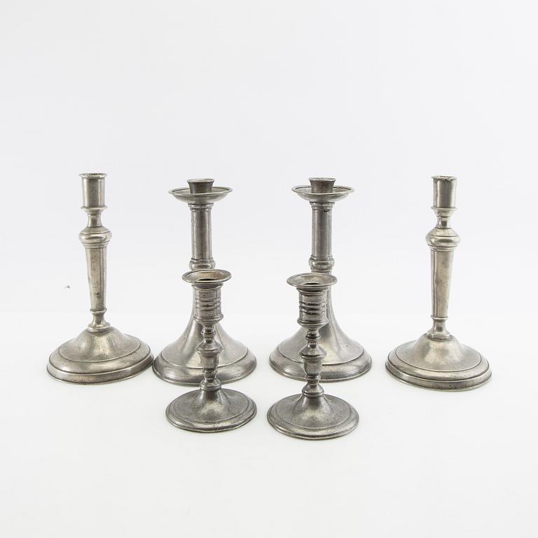 Candelabra 3 pairs late 19th century/around 1900 tin.