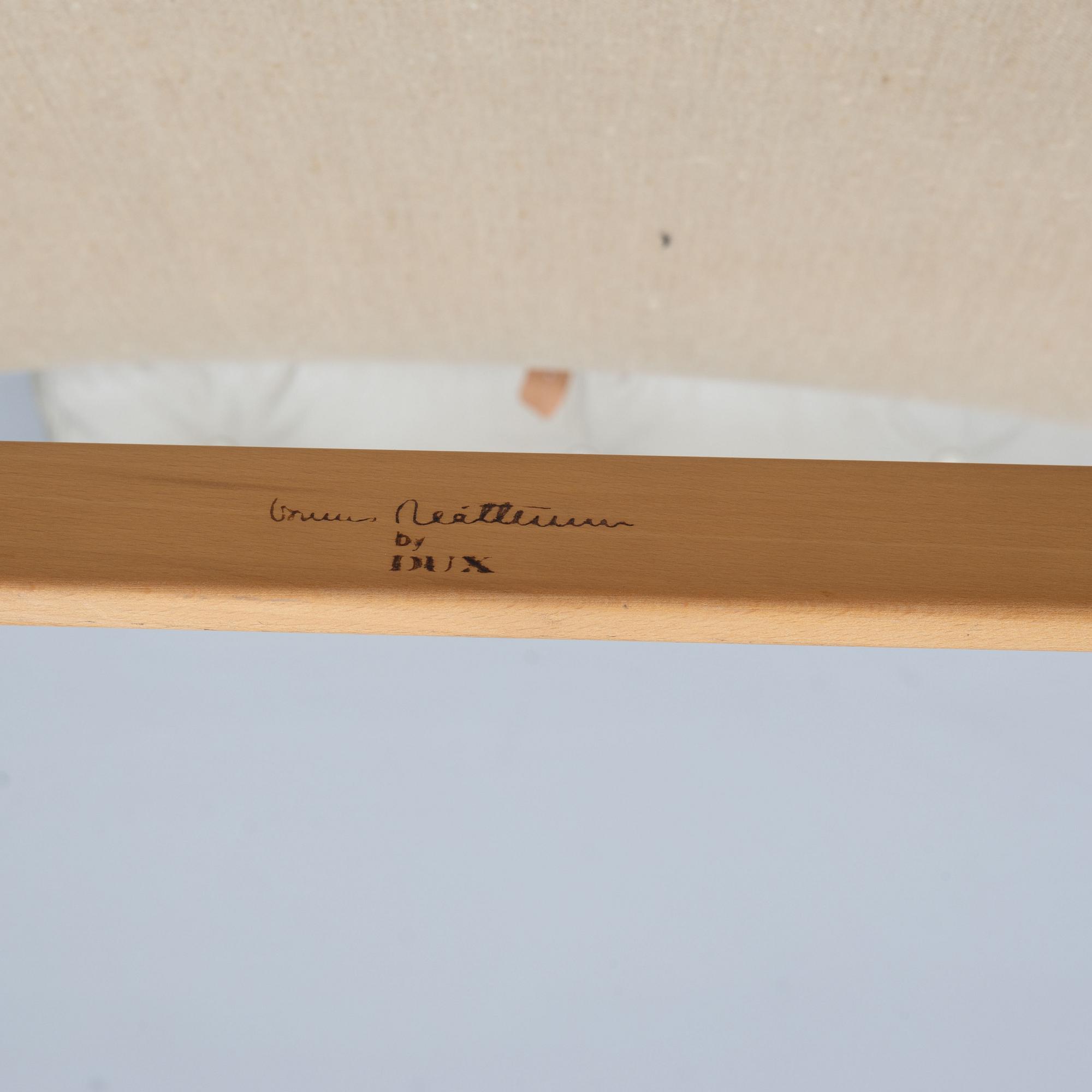 Bruno Mathsson, a 'Pernilla' easy chair witr foot stoll., Dux.