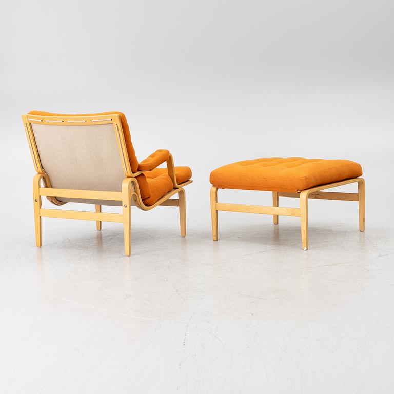 Bruno Mathsson, an 'Ingrid' armchair with ottoman, Dux.