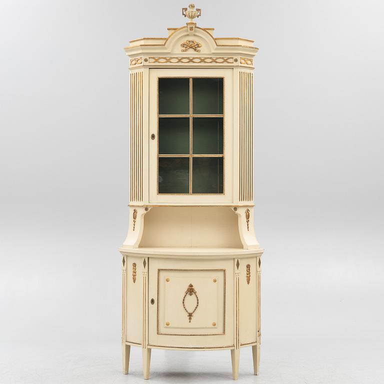 Corner cabinet, circa mid-20th century, Gustavian style.