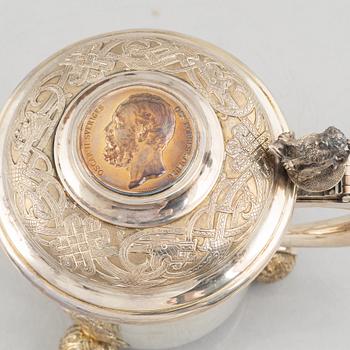 A Swedish silver tankard, mark of CG Hallberg, Stockholm 1887.