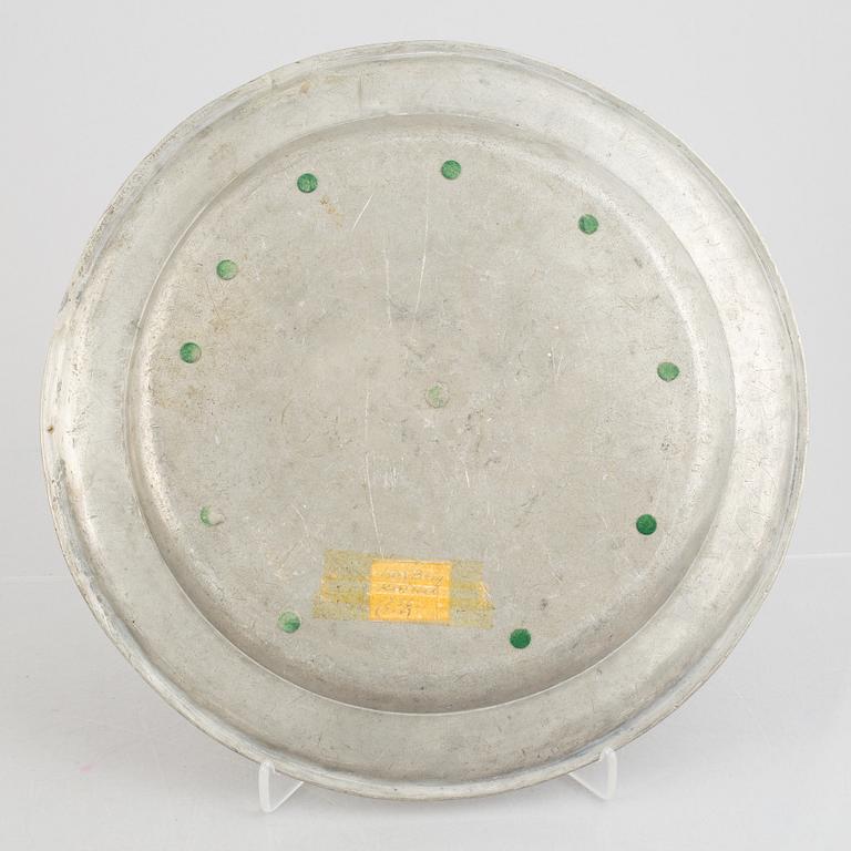 A set of three Swedish pewter dishes, including Johan Brun, Västervik 1787.