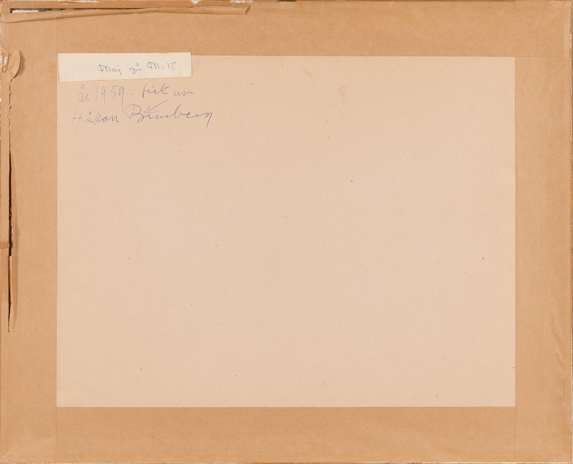 Håkan Brunberg, sekatekniikka paperille, signeerattu.