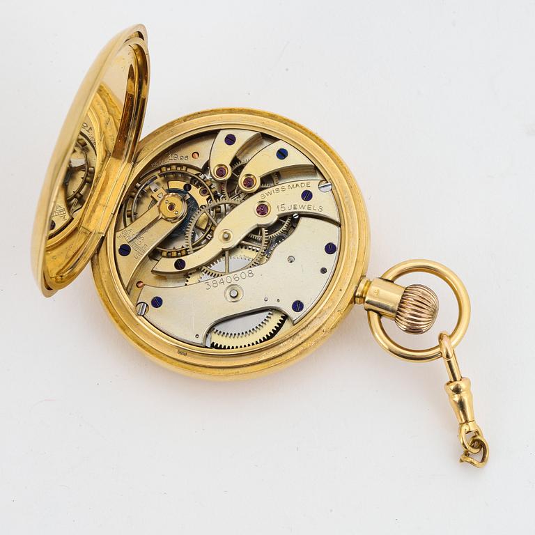 Pocket watch, half hunter, 51 mm.