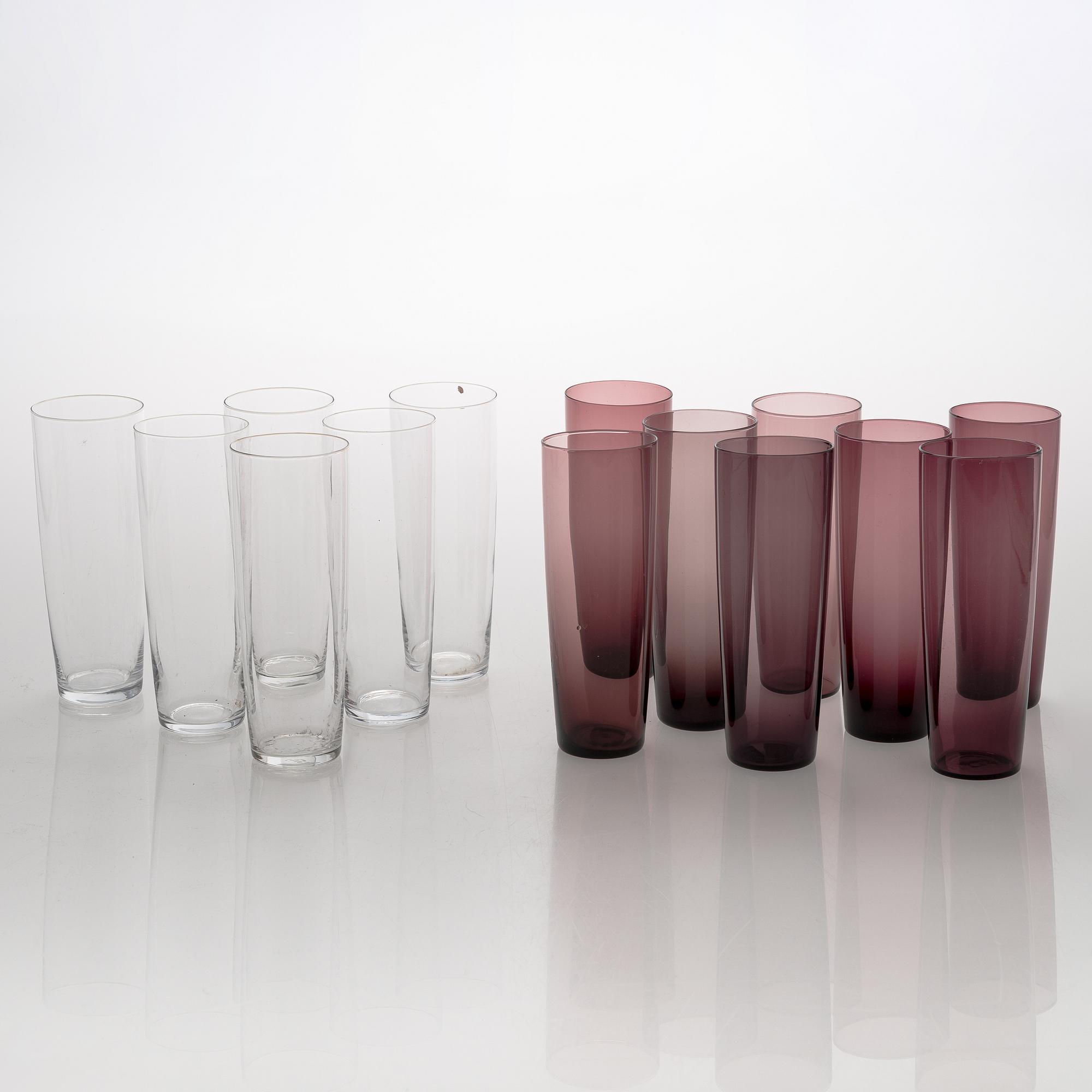 Tapio Wirkkala, dricksglas/saftglas, 14 st, modell 2204, Iittala. I produktion. 1956-1969.