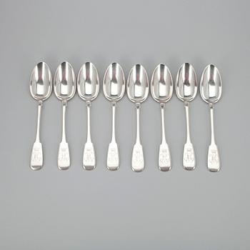 RUOKALUSIKOITA, 8 kpl, hopeaa, P. Ovchinnikov (П.Овчинниковь), Moskova, Venäjä 1882-1899. Paino 672 g.