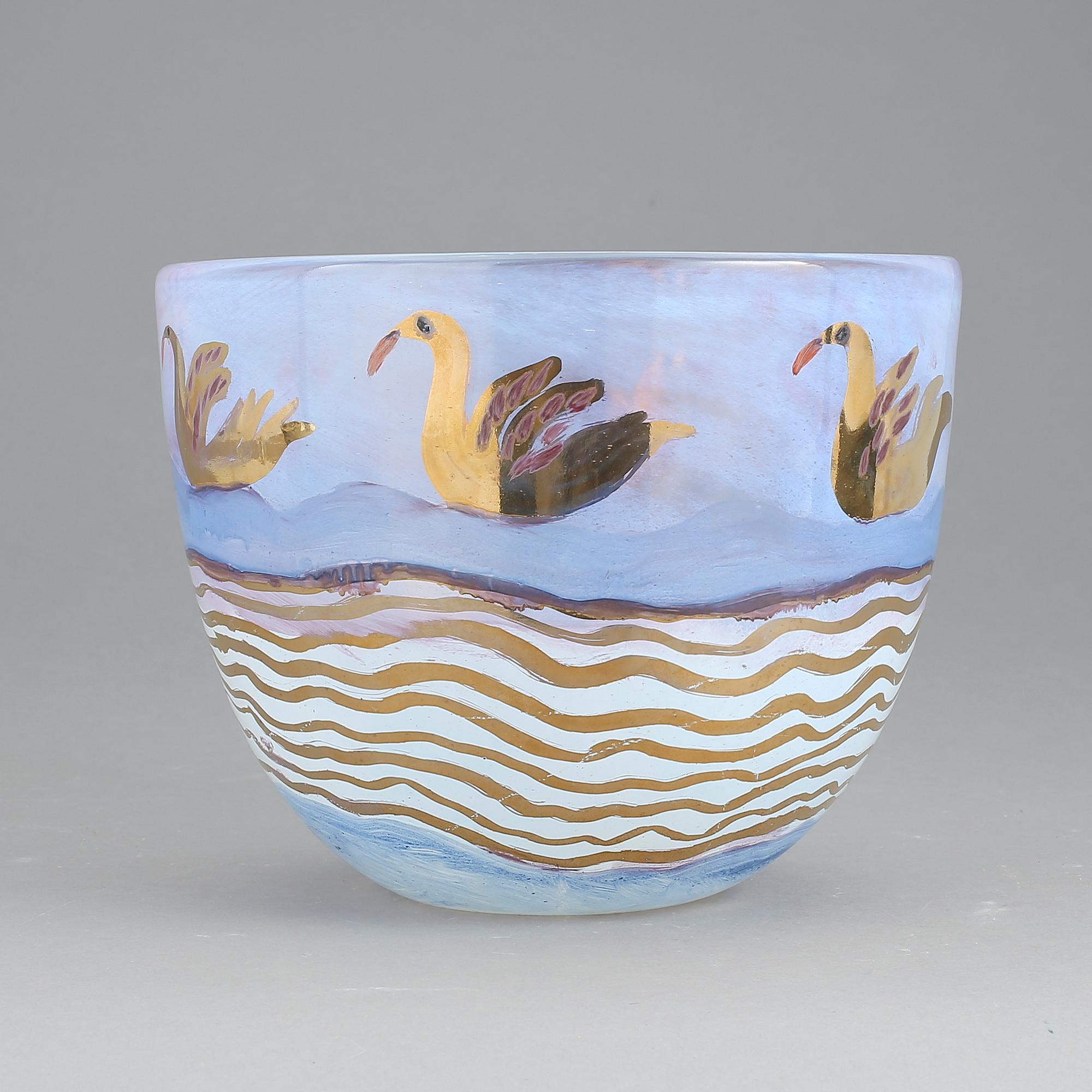 SKÅL, glas, Ulrica Hydman-Vallien, Boda Åfors, 1900-tal.