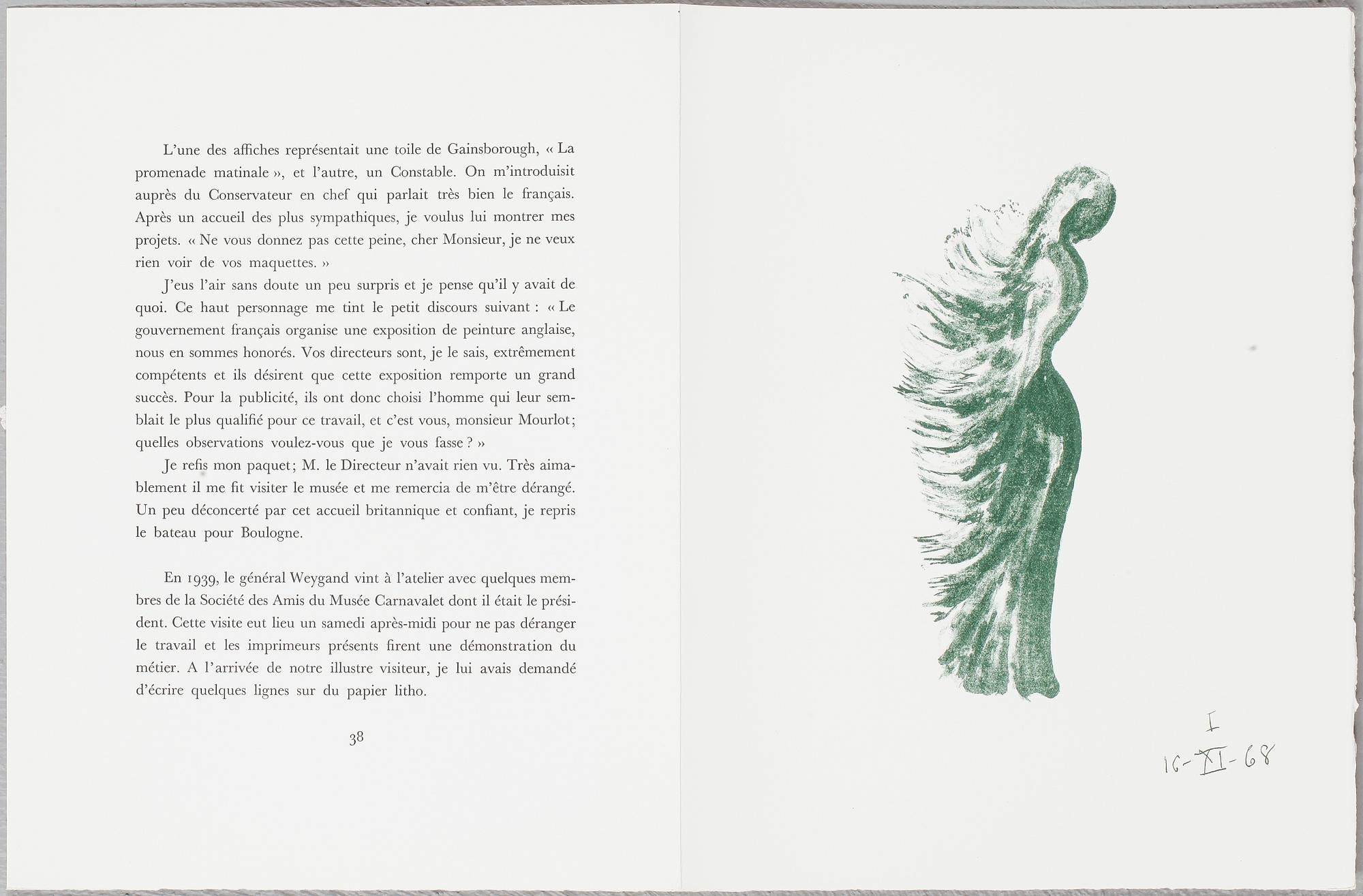 FERNAND MOURLOT, portfölj med 25 litografier, "Souvenirs et portraits d'artistes", utgiven 1972.