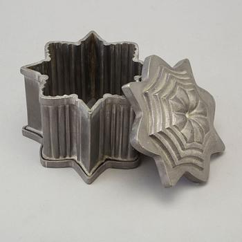 a pewter ice cream mold from the 19th century.