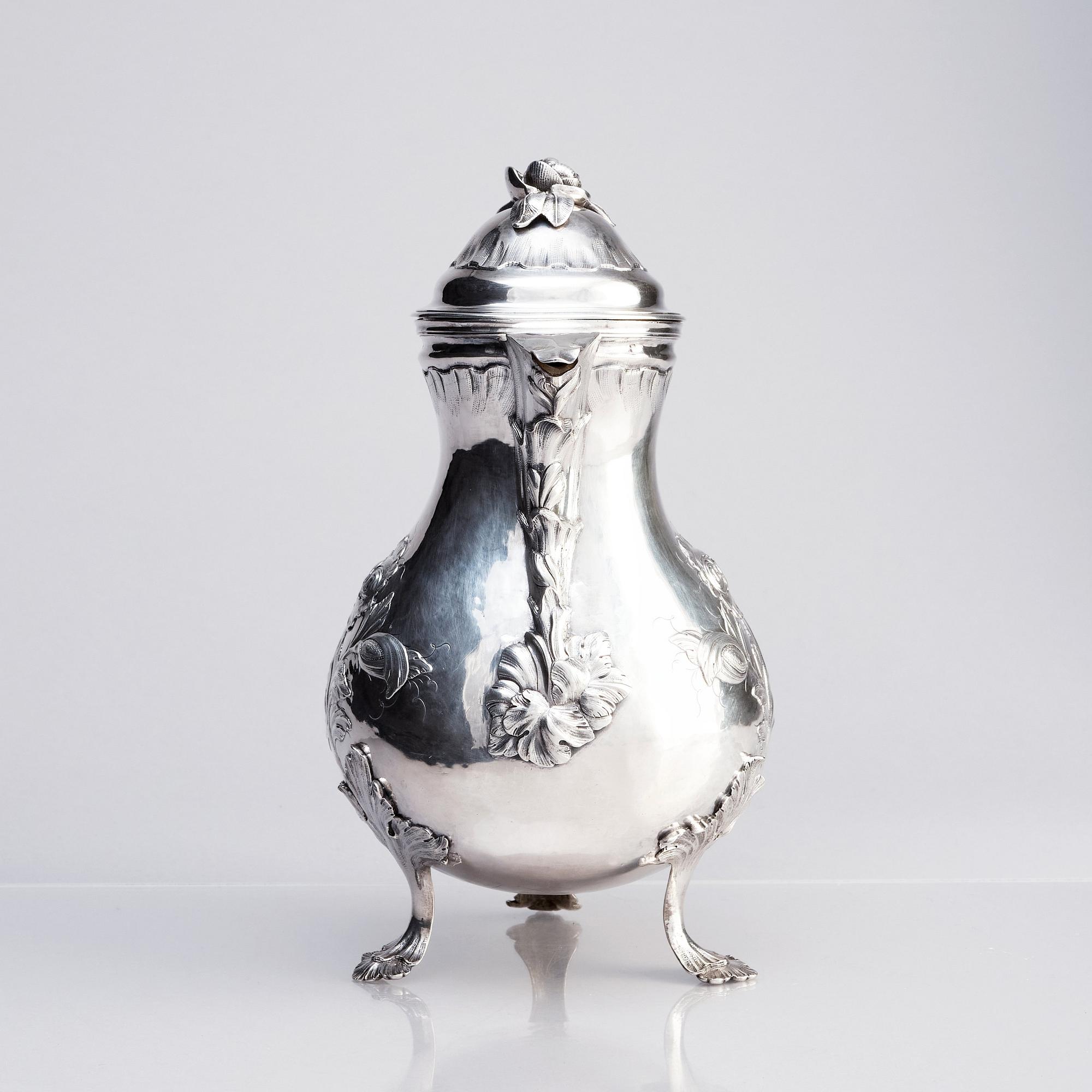 A Swedish Rococo silver coffee-pot, mark of Zacharias Ekfelt, Arboga 1771.