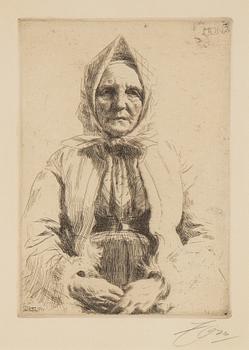 Anders Zorn, etching, 1911, signed in pencil.