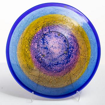 Ann Wärff, Plate, glass, Kosta Boda, signed.