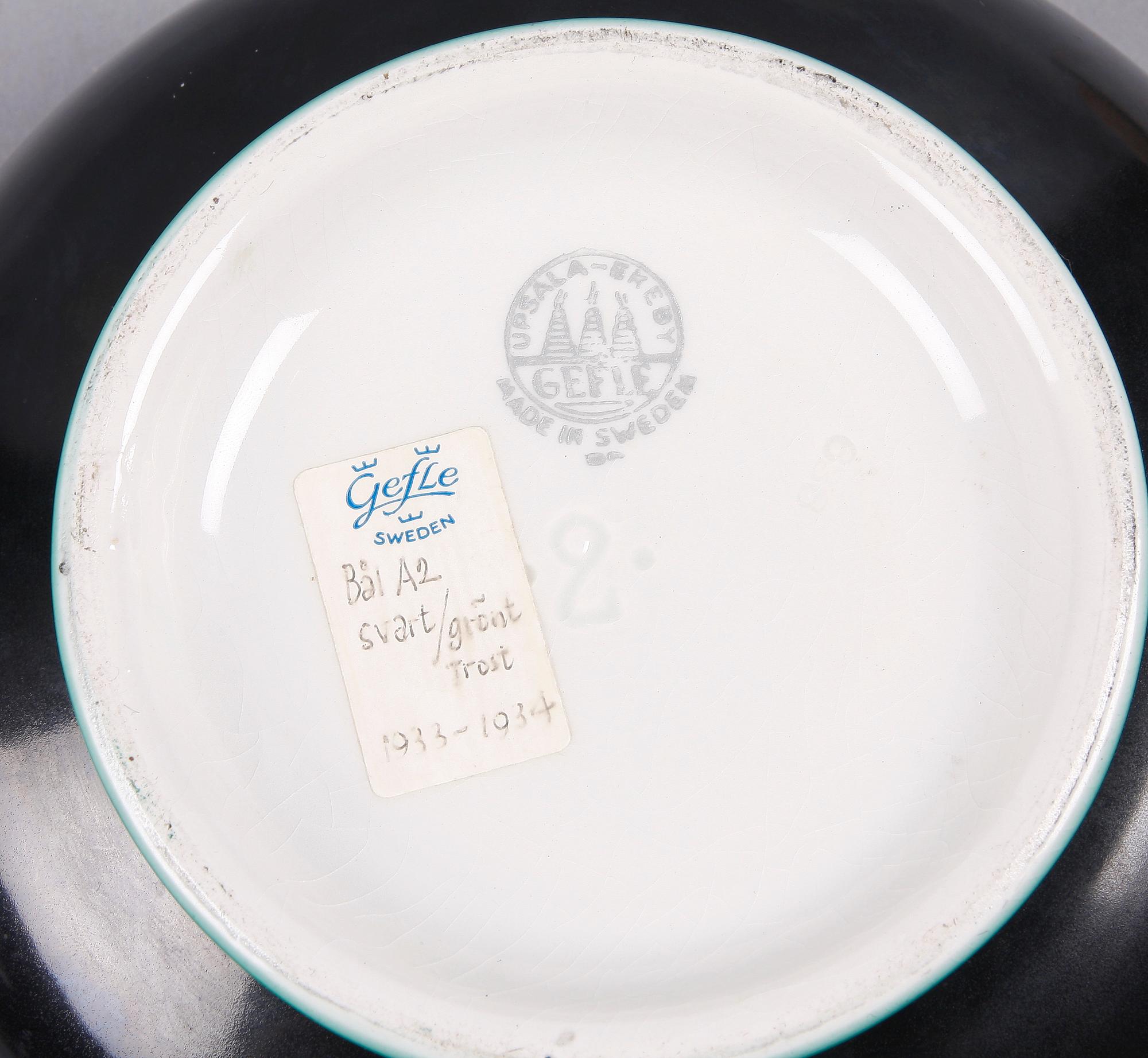 SKÅL, porslin, Eugen Trost Gefle.