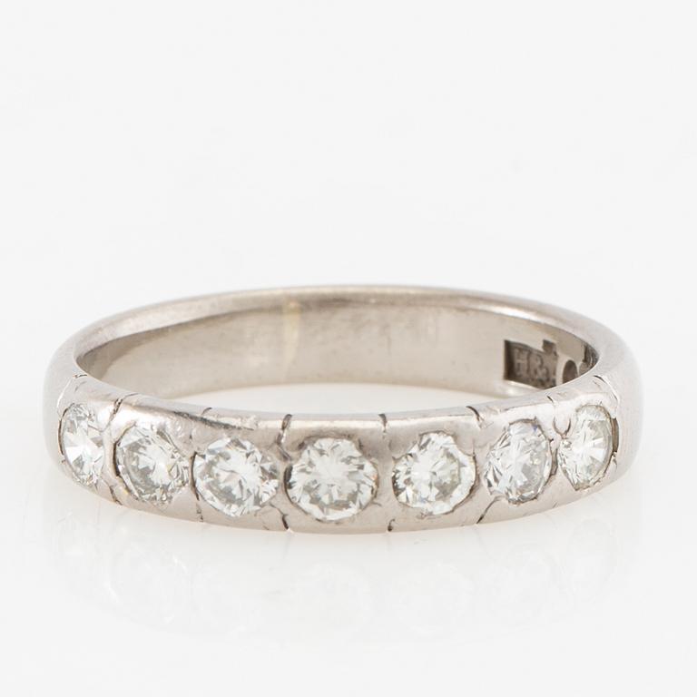 Ring Half alliance 18K white gold set with round brilliant-cut diamonds, Hellström & Åhrling Stockholm 1956.