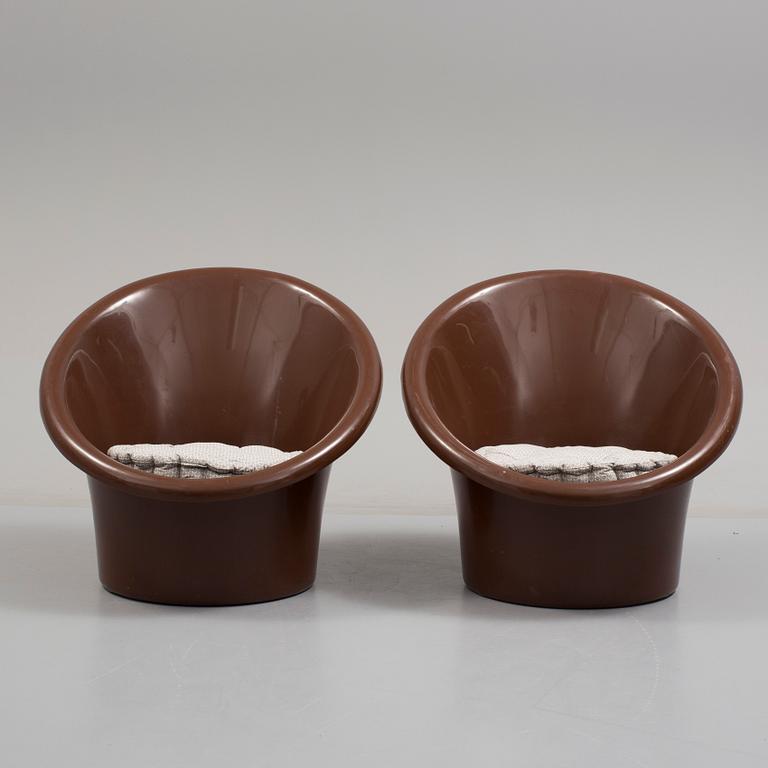 FÅTÖLJER, ett par, "Skopa", Olle Gjerlöv-Knudsen och Torben Lind för Ikea, modellen formgiven 1974.