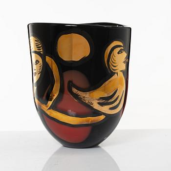 Ulrica Hydman-Vallien, a unique glass vase, Kosta Boda.