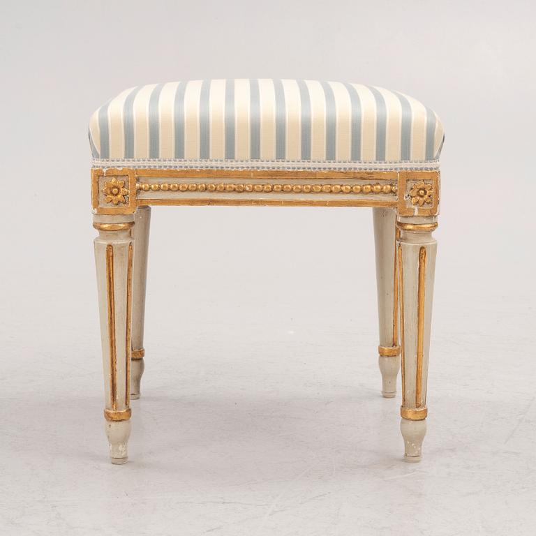 A Gustavian stool by E. Öhrmark (master in Stockholm 1777-1813).