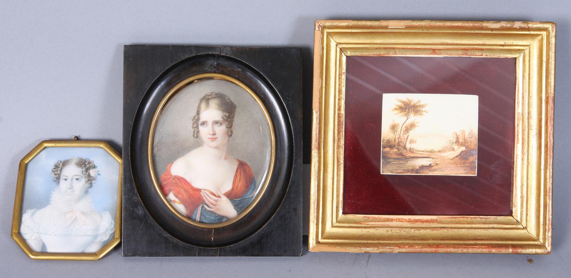 MINIATYRER, 3 st, 1800/1900-tal.