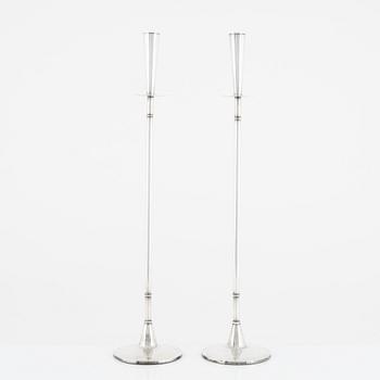 Tore Eldh, a pair of Swedish silver candlesticks, K&EC, Gothenburg, 1962.