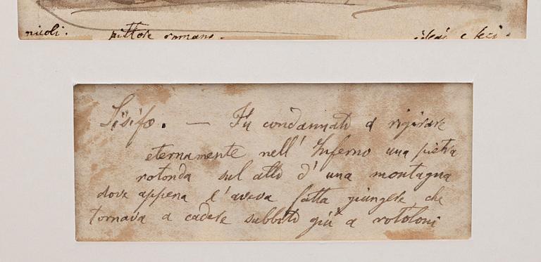 OKÄND KONSTNÄR, blandteknik, Italien, 1800-tal.