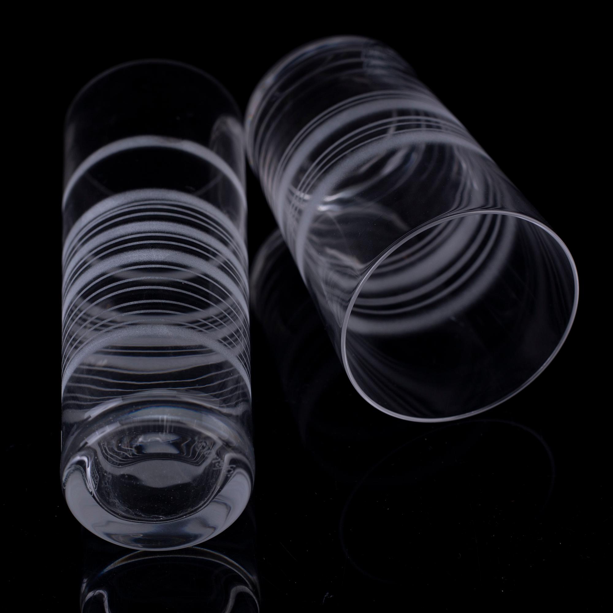INGEGERD RÅMAN, glas, 6 delar, Orrefors, 2000-tal.
