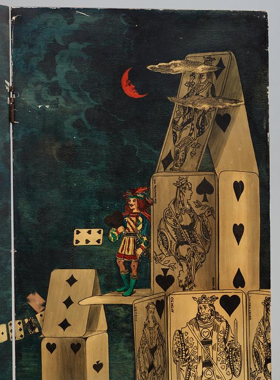 PIERO FORNASETTI, vikskärm/rumsdelare "City of Cards", Milano, Italien 1950-tal.