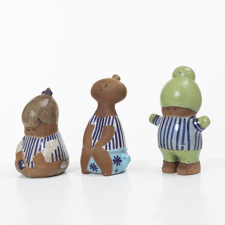 Lisa Larson, three stoneware figurines from the series 'Larsons ungar', Gustavsberg, Sweden.