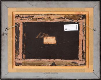 OKÄND KONSTNÄR, olja på pannå. Holländsk skola, 1800-tal.