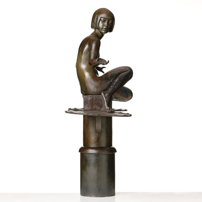 Tore Strindberg, "Flicka med fågelbad" (Girl with birdbath).
