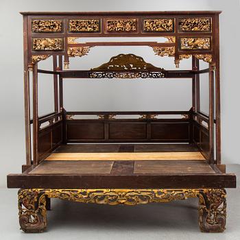 A large Chinese bed, partly Qing dynasty.