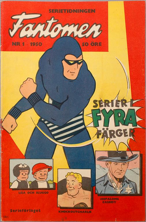 SERIETIDNING, "Serietidningen Fantomen", nr 1, 1950.