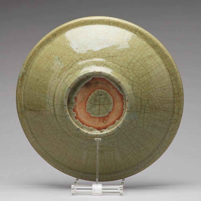 A celadon glazed dish, Ming dynasty (1368-1644).